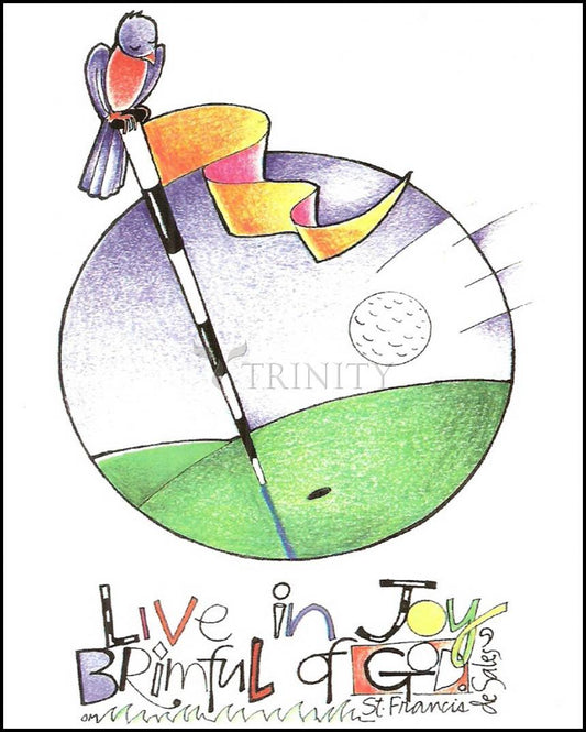 Golfer: Brimful of Joy - Wood Plaque by Br. Mickey McGrath, OSFS - Trinity Stores