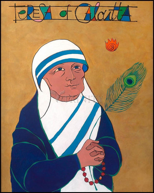 St. Teresa of Calcutta - Wood Plaque by Br. Mickey McGrath, OSFS - Trinity Stores
