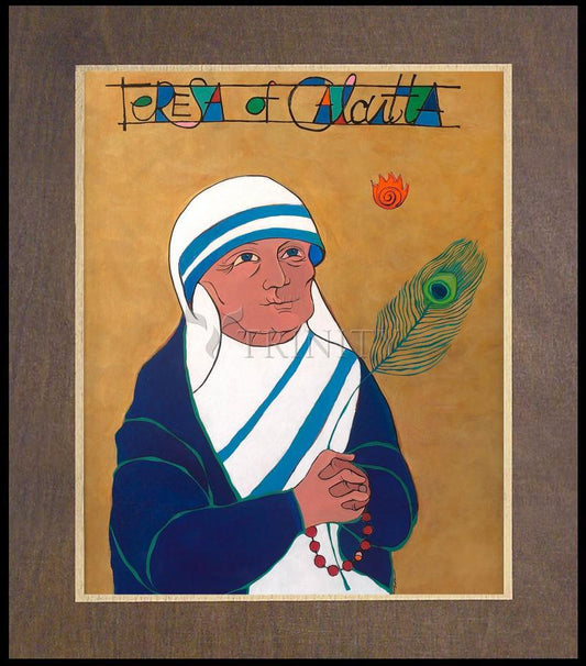 St. Teresa of Calcutta - Wood Plaque Premium by Br. Mickey McGrath, OSFS - Trinity Stores