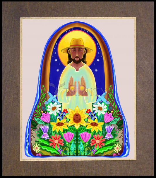 Christ the Gardener - Wood Plaque Premium by Br. Mickey McGrath, OSFS - Trinity Stores