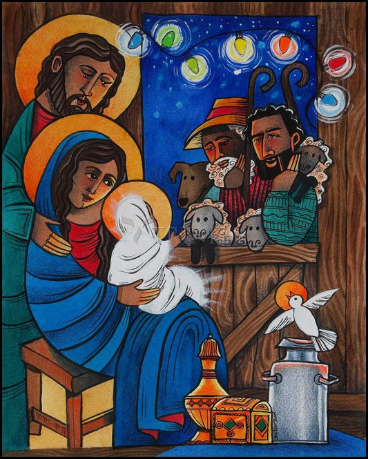 Christmas Light - Wood Plaque by Br. Mickey McGrath, OSFS - Trinity Stores