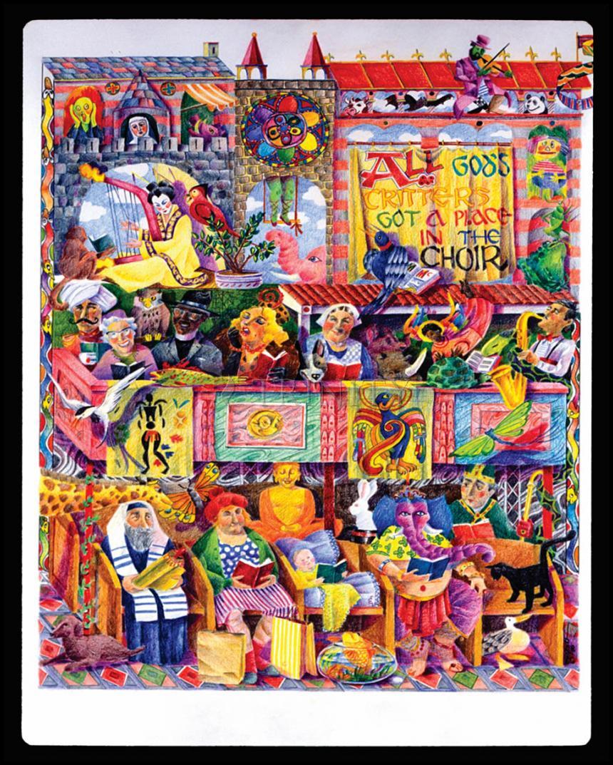 All God's Critters Got a Place in the Choir - Wood Plaque by Br. Mickey McGrath, OSFS - Trinity Stores