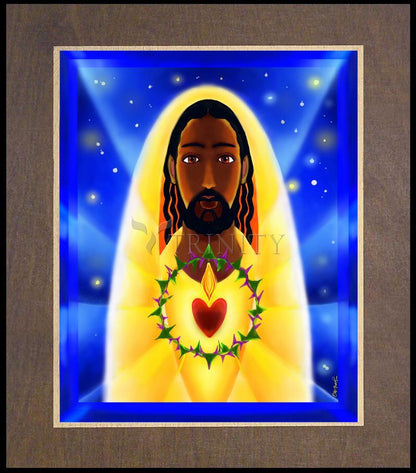 Cosmic Sacred Heart - Wood Plaque Premium by Br. Mickey McGrath, OSFS - Trinity Stores