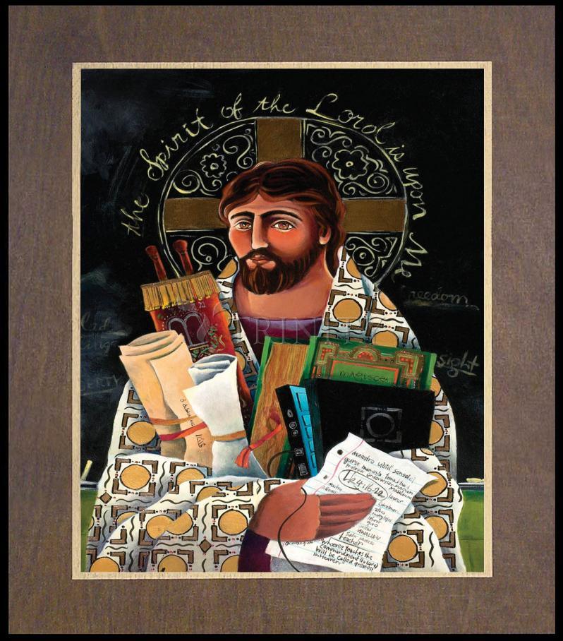Christ the Teacher - Wood Plaque Premium by Br. Mickey McGrath, OSFS - Trinity Stores