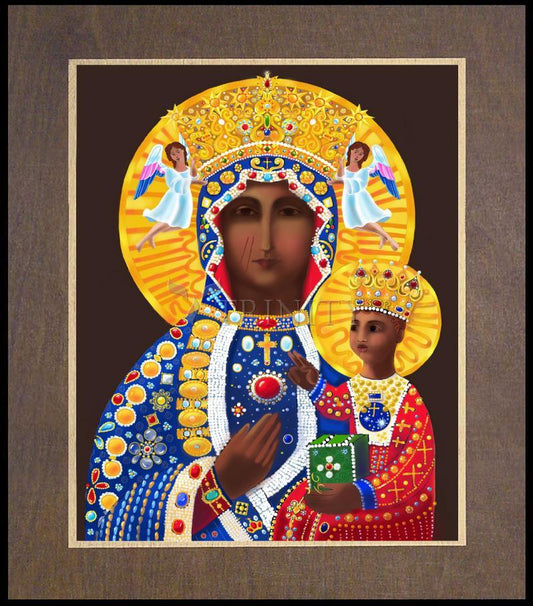 Our Lady of Czestochowa - Wood Plaque Premium by Br. Mickey McGrath, OSFS - Trinity Stores