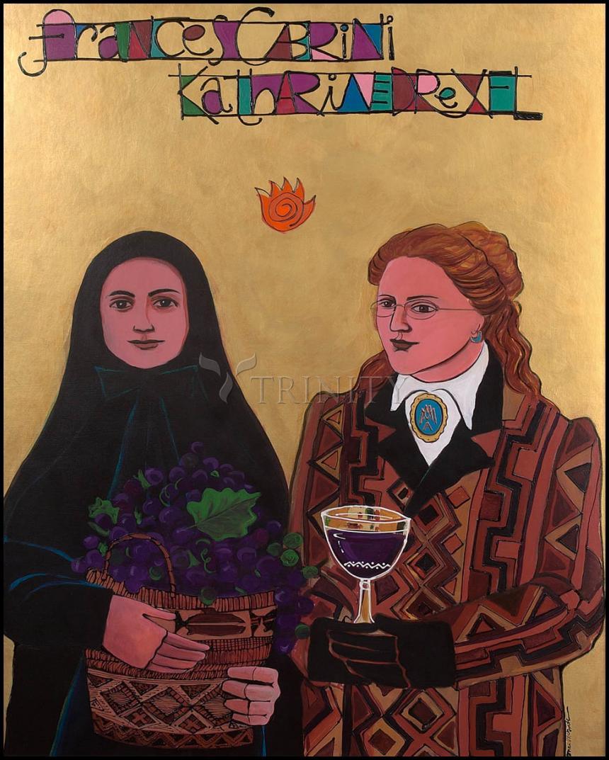 Sts. Drexel and Cabrini - Wood Plaque by Br. Mickey McGrath, OSFS - Trinity Stores