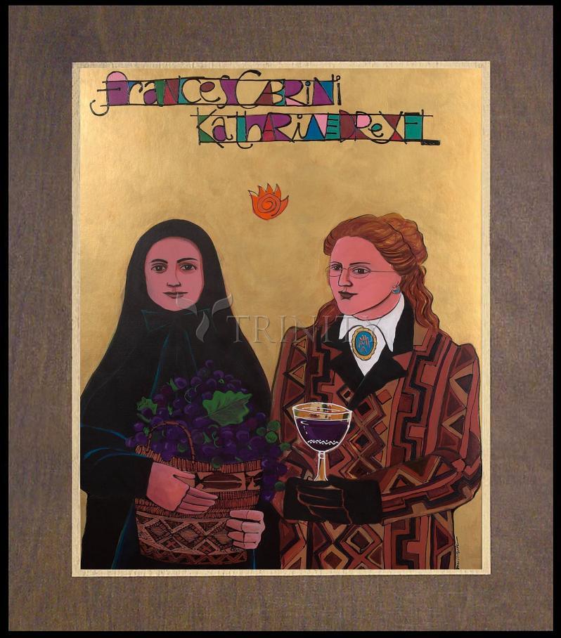 Sts. Drexel and Cabrini - Wood Plaque Premium by Br. Mickey McGrath, OSFS - Trinity Stores
