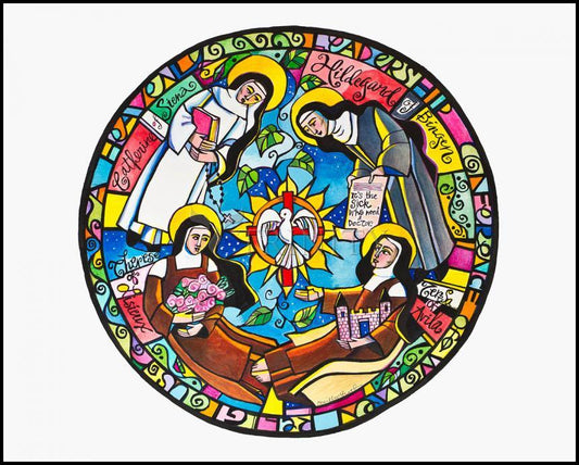 Doctors of the Church Mandala - Wood Plaque by Br. Mickey McGrath, OSFS - Trinity Stores