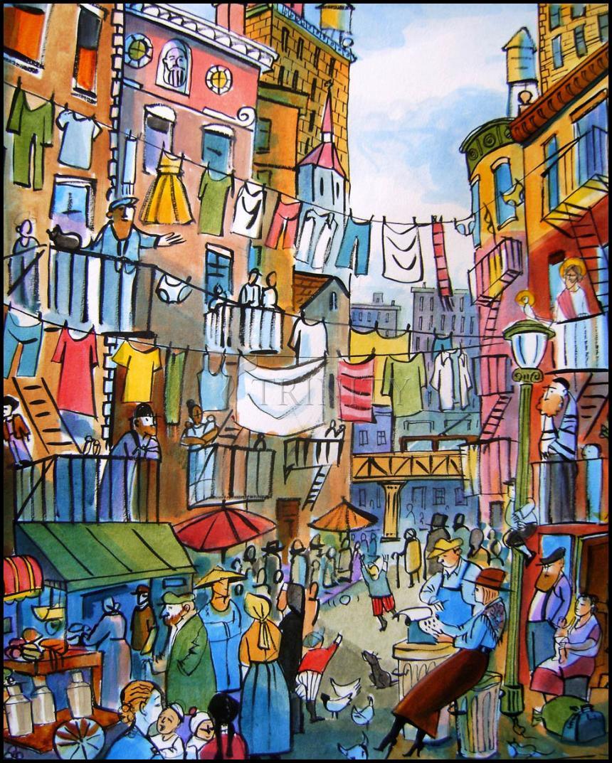 Dorothy Day Lower Eastside - Wood Plaque by Br. Mickey McGrath, OSFS - Trinity Stores