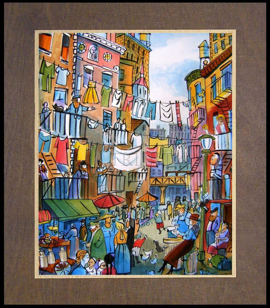 Dorothy Day Lower Eastside - Wood Plaque Premium by Br. Mickey McGrath, OSFS - Trinity Stores