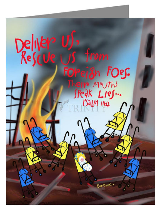 Deliver Us From Foreign Foes - Note Card Custom Text by Br. Mickey McGrath, OSFS - Trinity Stores