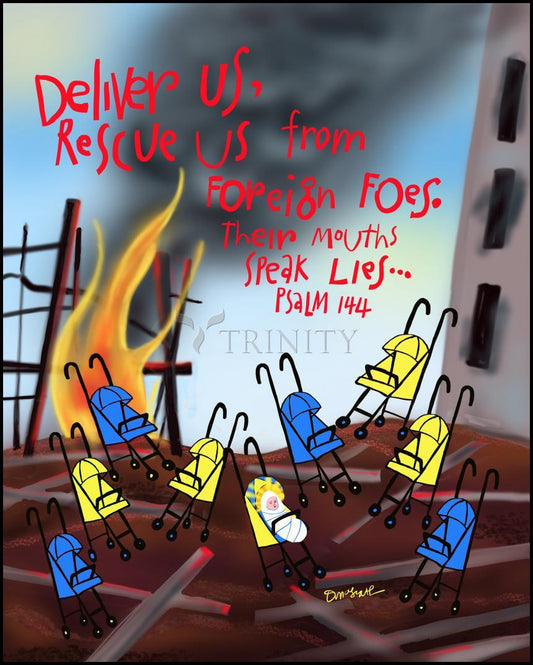 Deliver Us From Foreign Foes - Wood Plaque by Br. Mickey McGrath, OSFS - Trinity Stores