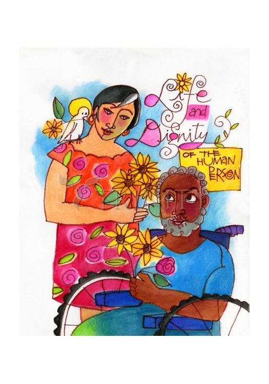 Life and Dignity of the Human Person - Holy Card by Br. Mickey McGrath, OSFS - Trinity Stores