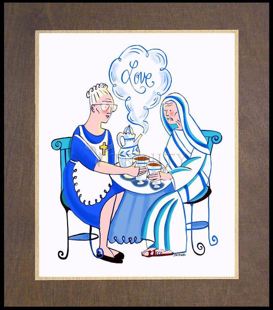 Dorothy Day and St. Teresa of Calcutta - Wood Plaque Premium by Br. Mickey McGrath, OSFS - Trinity Stores