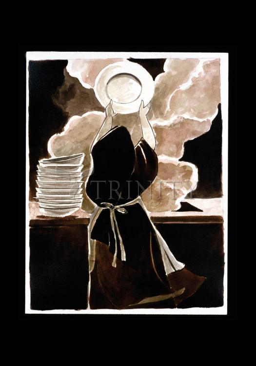 St. Thérèse Doing the Dishes - Holy Card by Br. Mickey McGrath, OSFS - Trinity Stores