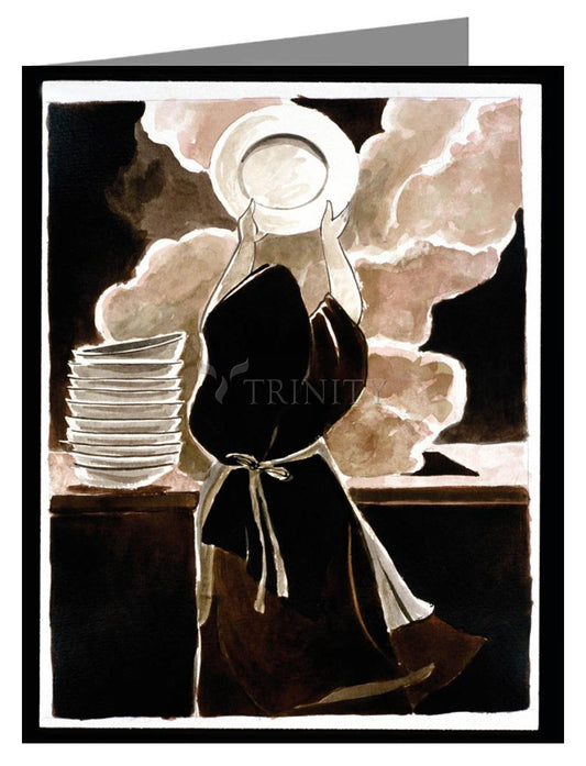 St. Thérèse Doing the Dishes - Note Card Custom Text by Br. Mickey McGrath, OSFS - Trinity Stores