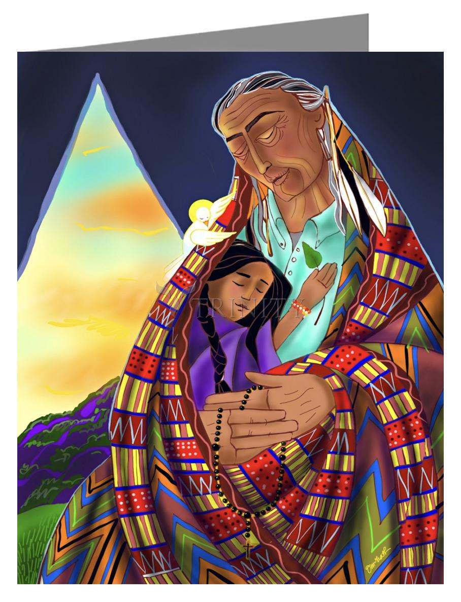 Black Elk and Child - Note Card by Br. Mickey McGrath, OSFS - Trinity Stores