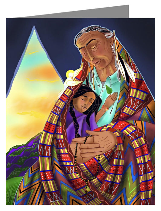Black Elk and Child - Note Card by Br. Mickey McGrath, OSFS - Trinity Stores