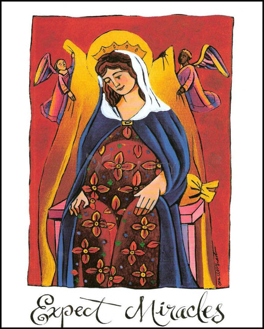 Mary: Expect Miracles - Wood Plaque by Br. Mickey McGrath, OSFS - Trinity Stores