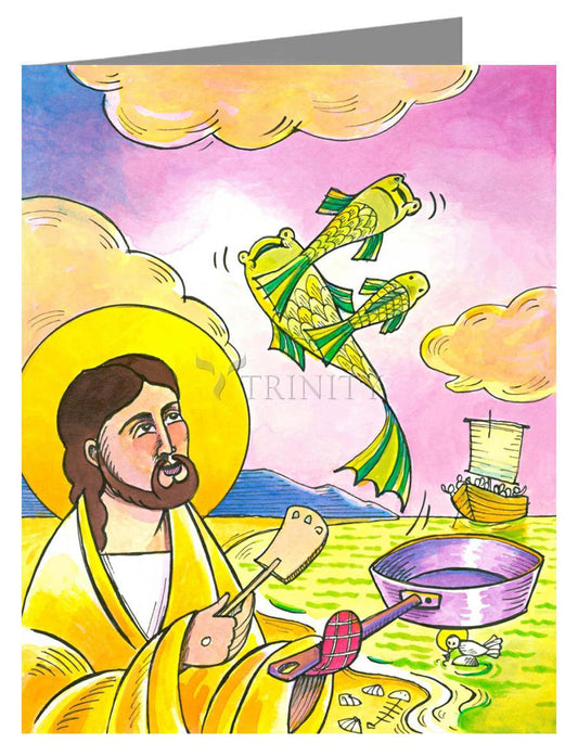 Jesus: Fish Fry With Friends - Note Card by Br. Mickey McGrath, OSFS - Trinity Stores