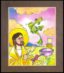 Wood Plaque Premium - Jesus: Fish Fry With Friends by M. McGrath