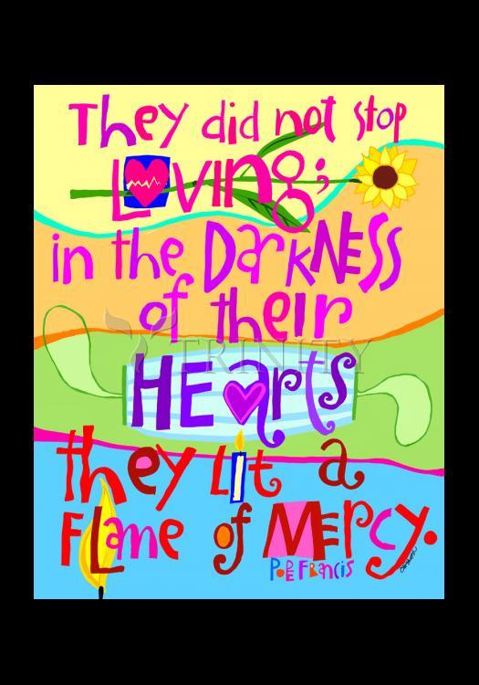 Flame of Mercy - Holy Card by Br. Mickey McGrath, OSFS - Trinity Stores