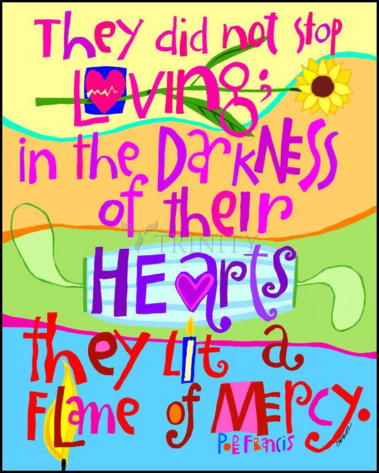 Flame of Mercy - Wood Plaque by Br. Mickey McGrath, OSFS - Trinity Stores