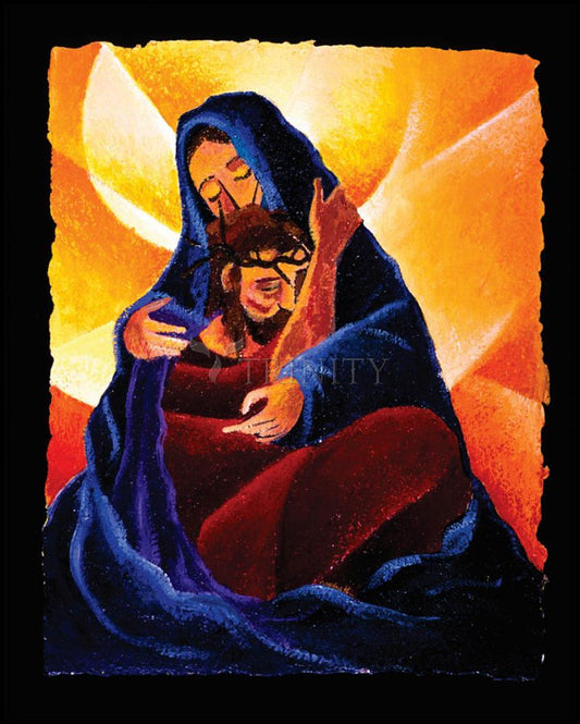 4th Station, Jesus Meets His Mother - Wood Plaque by Br. Mickey McGrath, OSFS - Trinity Stores