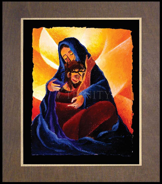 4th Station, Jesus Meets His Mother - Wood Plaque Premium by Br. Mickey McGrath, OSFS - Trinity Stores