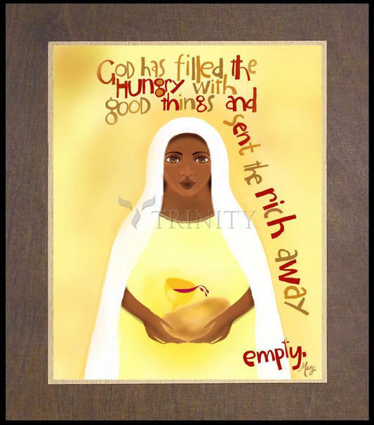Mary's Song - Fill the Hungry - Wood Plaque Premium by Br. Mickey McGrath, OSFS - Trinity Stores