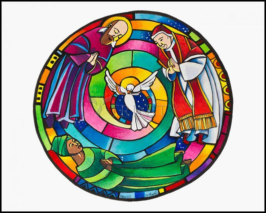 St. Francis de Sales, Thea Bowman, St. John XXIII Mandala - Wood Plaque by Br. Mickey McGrath, OSFS - Trinity Stores