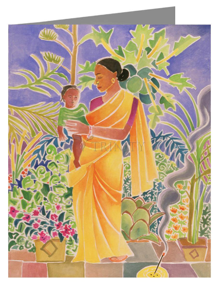 Garden Madonna - Note Card Custom Text by Br. Mickey McGrath, OSFS - Trinity Stores