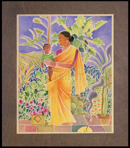 Garden Madonna - Wood Plaque Premium by Br. Mickey McGrath, OSFS - Trinity Stores