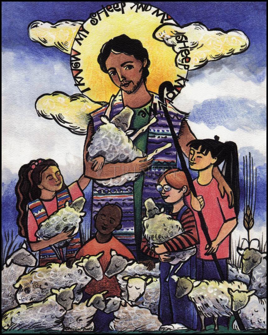 Good Shepherd - Wood Plaque by Br. Mickey McGrath, OSFS - Trinity Stores