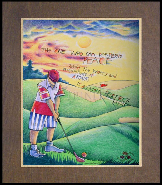 Golfer: The One Who Can - Wood Plaque Premium by Br. Mickey McGrath, OSFS - Trinity Stores