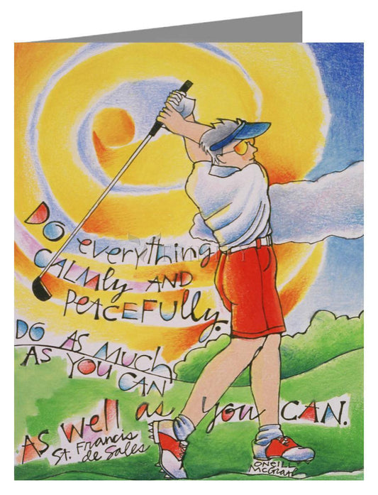 Golfer: Do Everything Calmly - Note Card Custom Text by Br. Mickey McGrath, OSFS - Trinity Stores