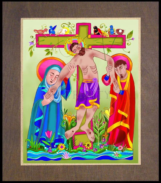 Garden of the Crucifixion - Wood Plaque Premium by Br. Mickey McGrath, OSFS - Trinity Stores