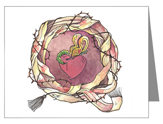 Sacred Heart and Crown of Thorns - Note Card by Br. Mickey McGrath, OSFS - Trinity Stores