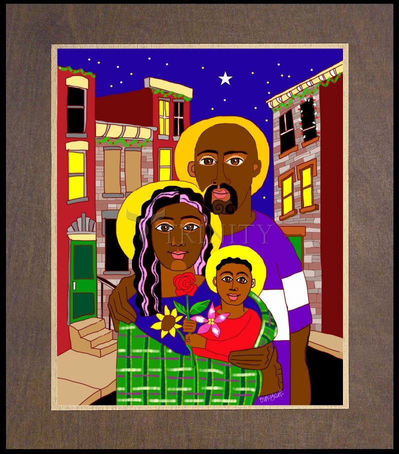 Holy Family in Baltimore - Wood Plaque Premium by Br. Mickey McGrath, OSFS - Trinity Stores