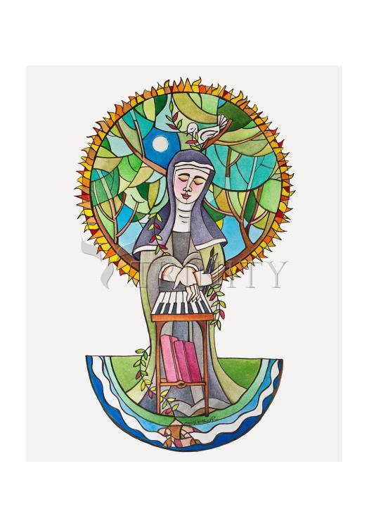 St. Hildegard of Bingen - Holy Card by Br. Mickey McGrath, OSFS - Trinity Stores
