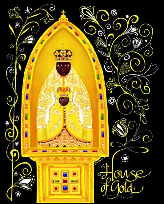 Mary, House of Gold - Wood Plaque by Br. Mickey McGrath, OSFS - Trinity Stores
