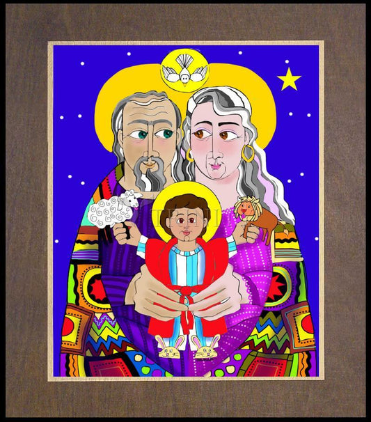 Sts. Ann and Joachim, Grandparents with Jesus - Wood Plaque Premium by Br. Mickey McGrath, OSFS - Trinity Stores
