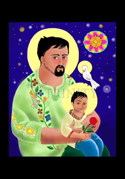St. Joseph and Jesus - Holy Card by Br. Mickey McGrath, OSFS - Trinity Stores