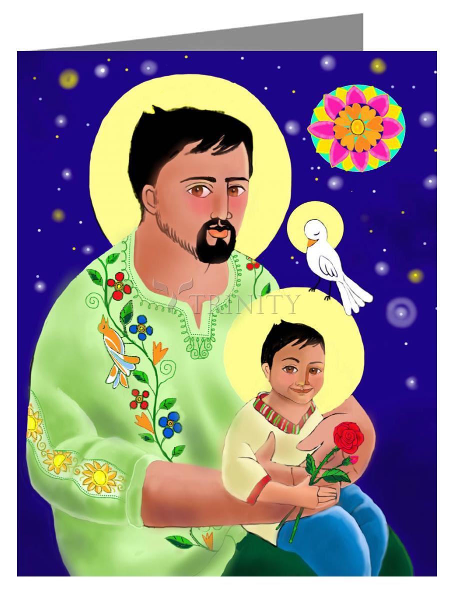 St. Joseph and Jesus - Note Card Custom Text by Br. Mickey McGrath, OSFS - Trinity Stores
