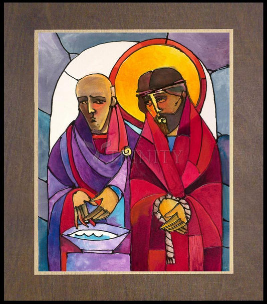 Stations of the Cross - 1 Jesus is Condemned to Death - Wood Plaque Premium by Br. Mickey McGrath, OSFS - Trinity Stores