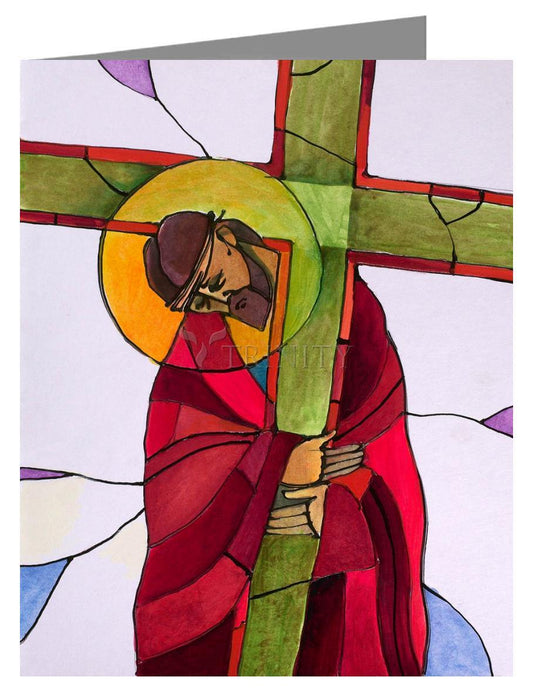 Stations of the Cross - 2 Jesus Accepts the Cross - Note Card Custom Text by Br. Mickey McGrath, OSFS - Trinity Stores