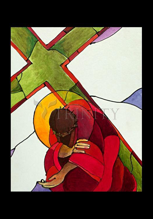 Stations of the Cross - 9 Jesus Falls a Third Time - Holy Card by Br. Mickey McGrath, OSFS - Trinity Stores