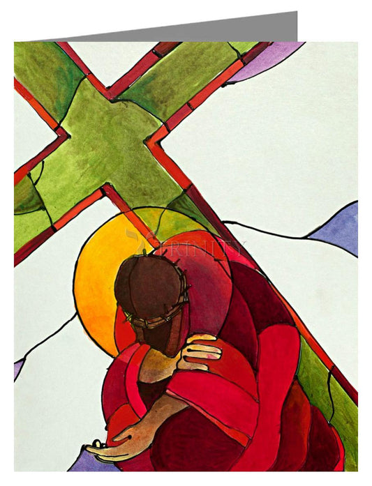 Stations of the Cross - 9 Jesus Falls a Third Time - Note Card by Br. Mickey McGrath, OSFS - Trinity Stores
