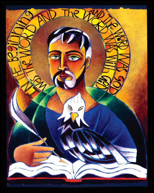 St. John the Evangelist - Wood Plaque by Br. Mickey McGrath, OSFS - Trinity Stores