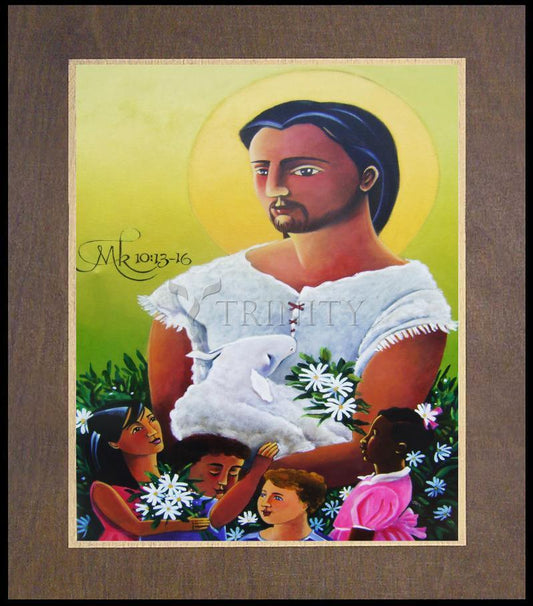 Jesus and the Holy Innocents - Wood Plaque Premium by Br. Mickey McGrath, OSFS - Trinity Stores